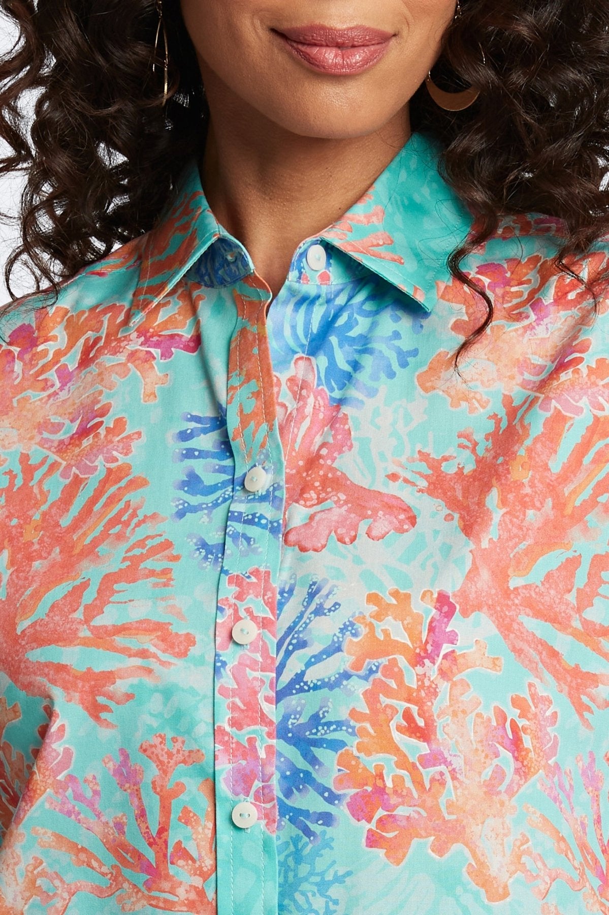 Meghan Sea Coral Long Sleeve Shirt