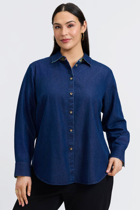 Margie Plus Tencel® Denim Long Sleeve Shirt
