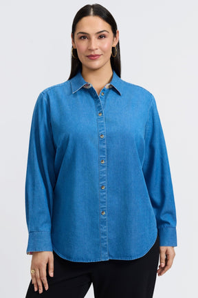 Margie Plus Tencel® Denim Long Sleeve Shirt