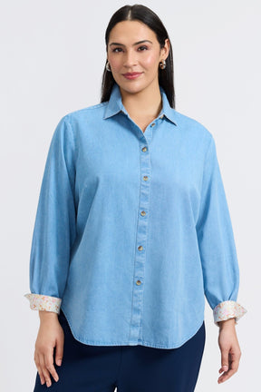 Margie Plus Tencel® Denim Long Sleeve Shirt