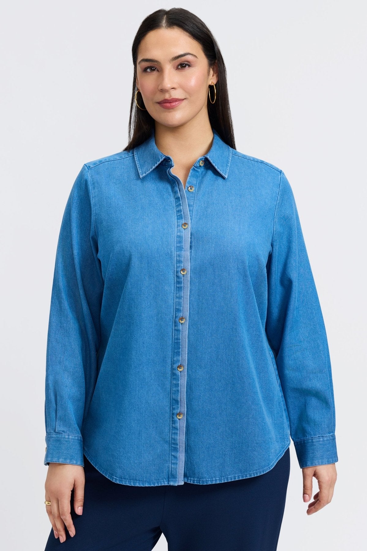 Charlie Plus Tencel® Denim Long Sleeve Shirt