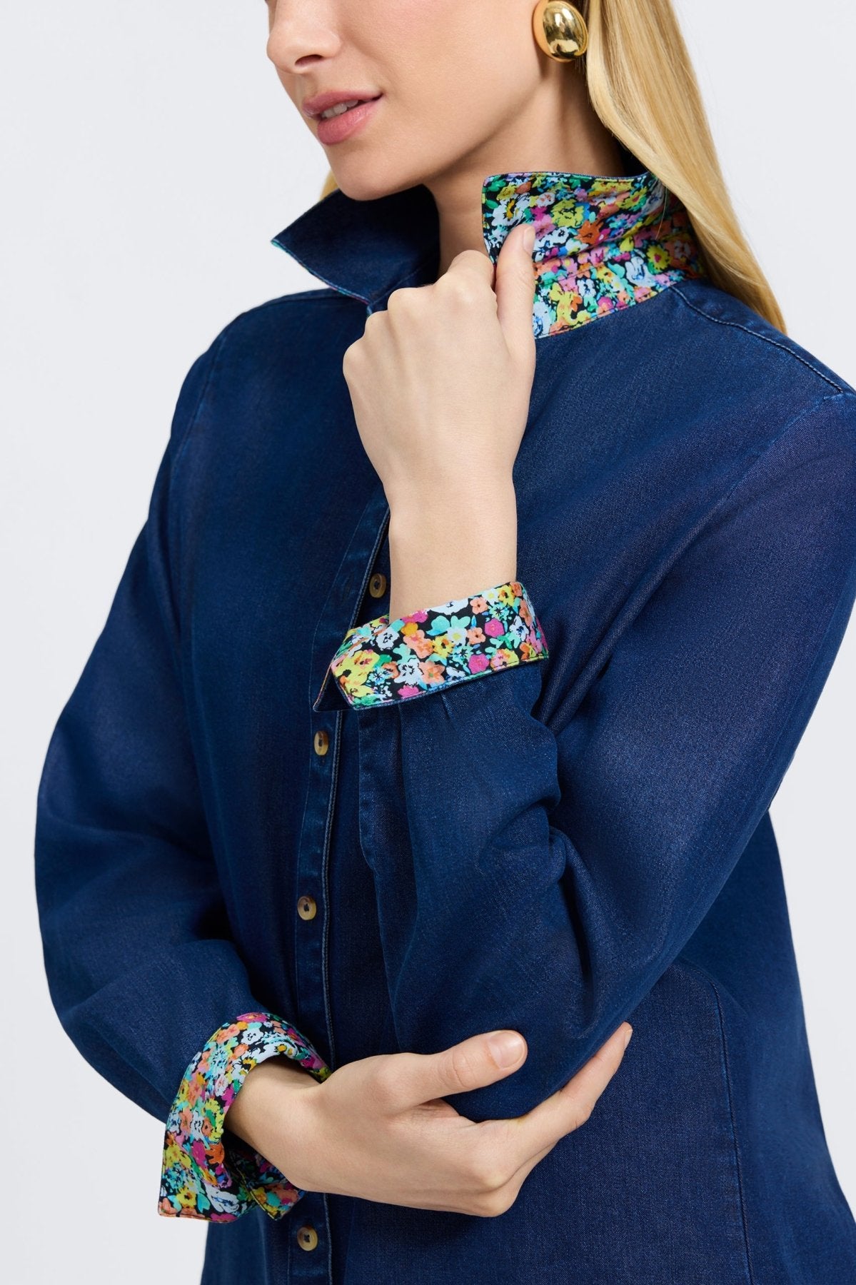 Margie Tencel® Denim Long Sleeve Shirt