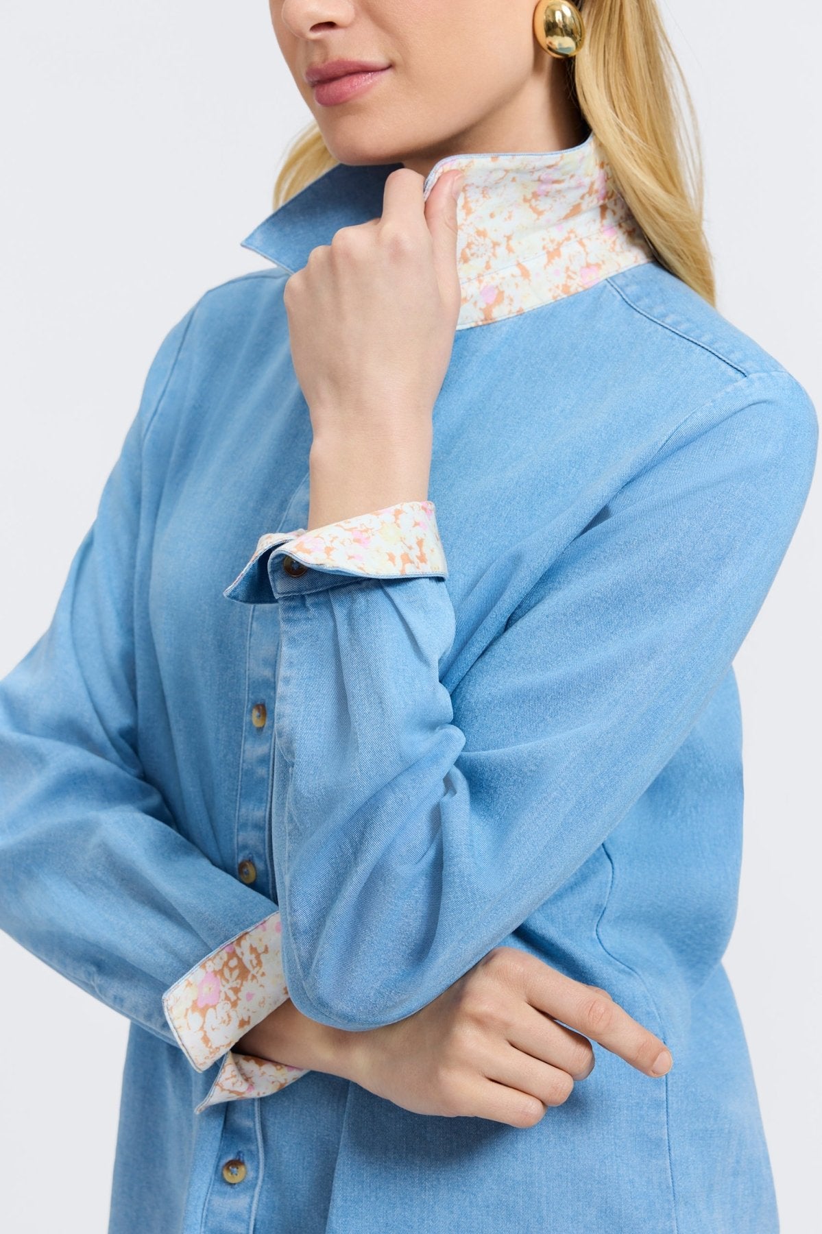 Margie Tencel® Denim Long Sleeve Shirt