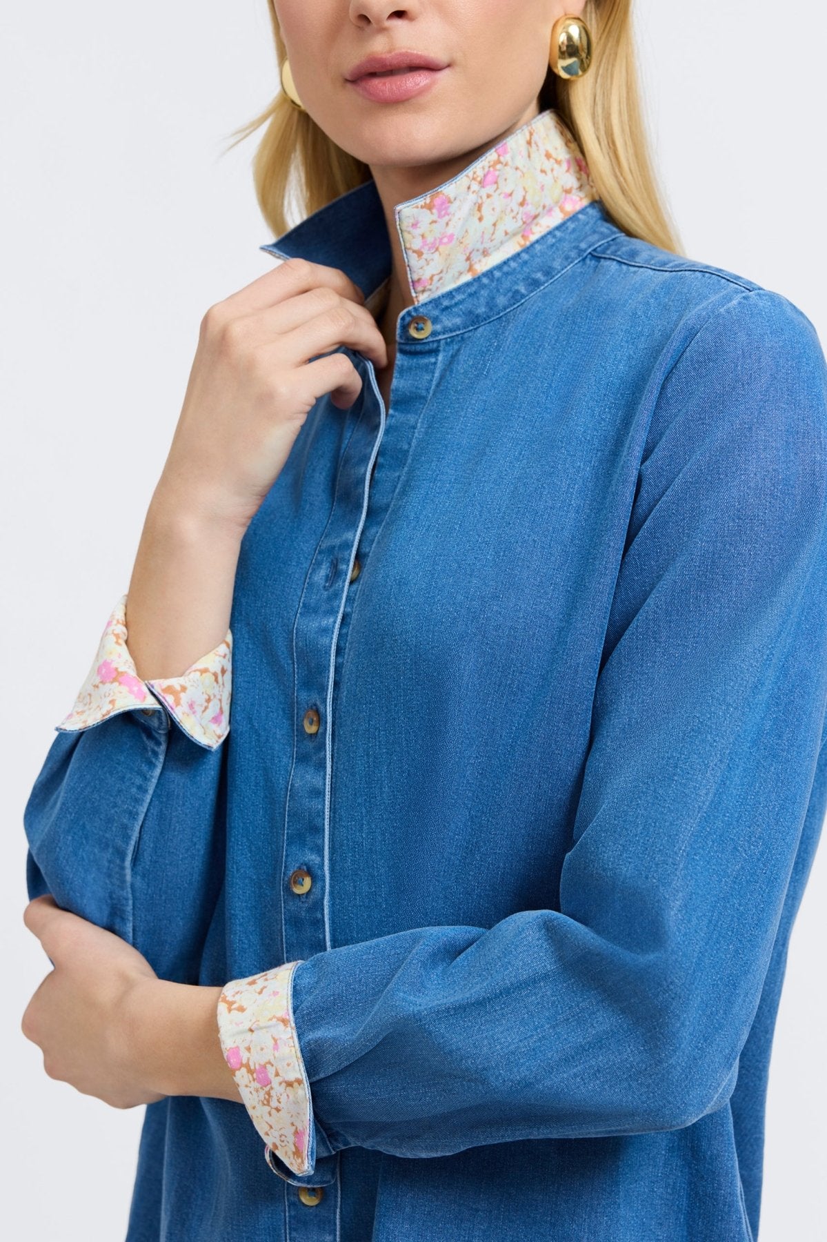 Margie Tencel® Denim Long Sleeve Shirt