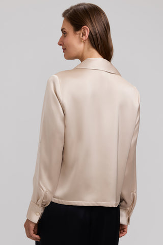 Talia Beyond Silk Long Sleeve Polo Top