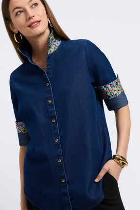 Margie Tencel® Denim Long Sleeve Shirt
