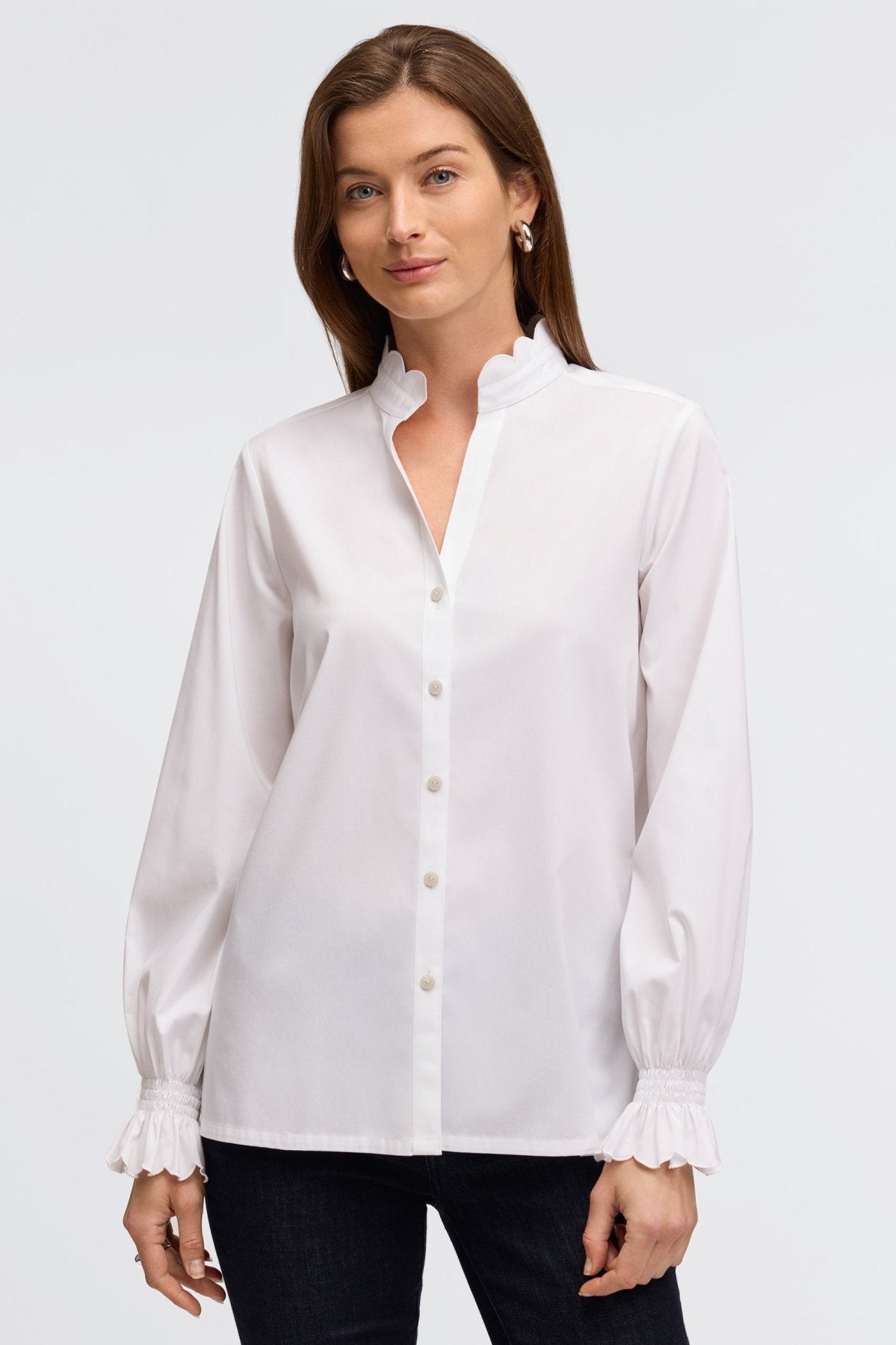 Elora Stretch Matte Sateen Long Sleeve Shirt