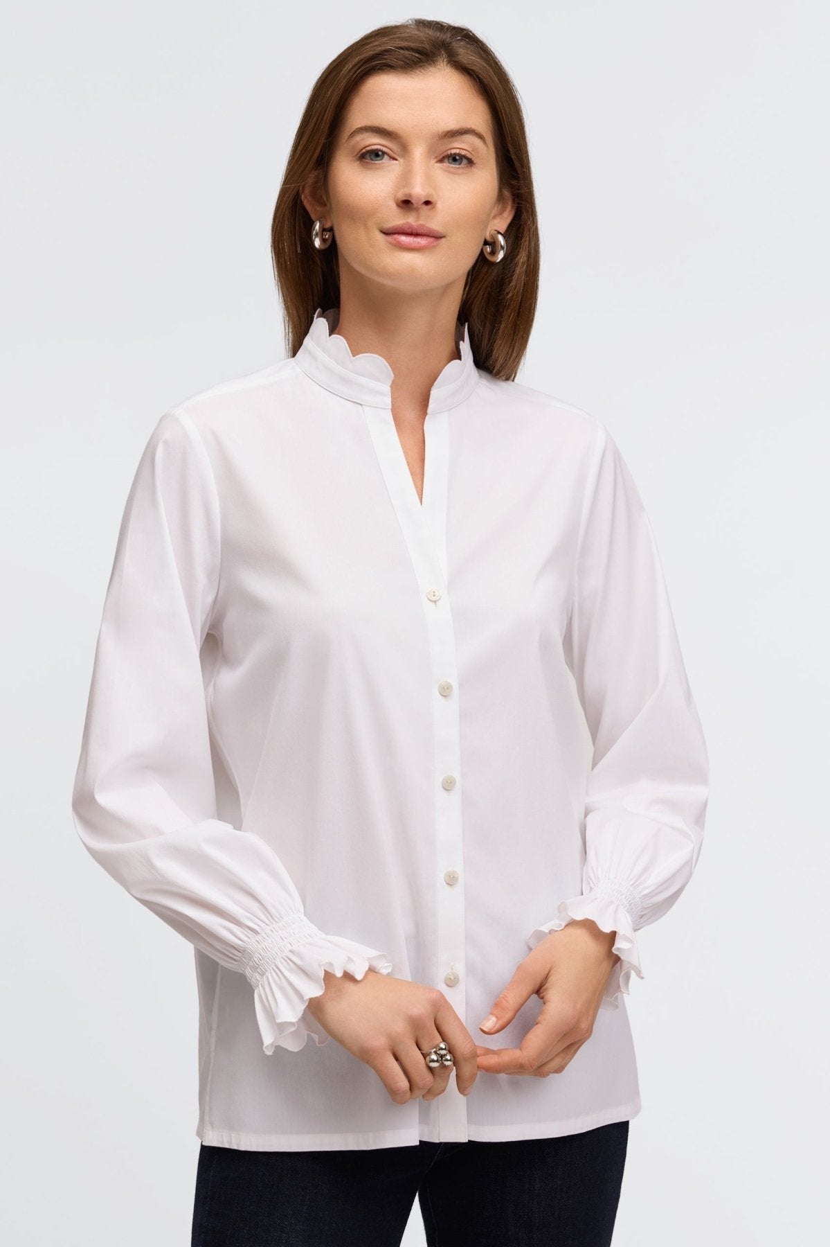 Elora Stretch Matte Sateen Long Sleeve Shirt