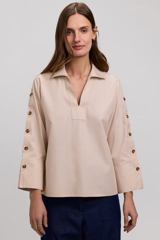 Lainey No Iron Pinpoint 3 4 Button Sleeve Shirt