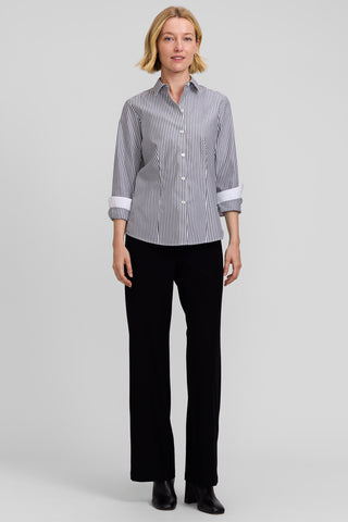 Washable Stretch Crepe Kick Flare Full Length Pant