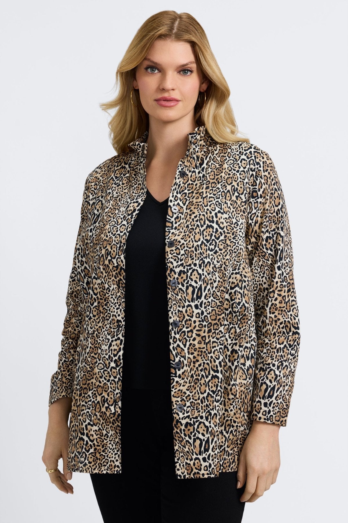 Carolina Plus Playful Animal Long Sleeve Shirt Jacket