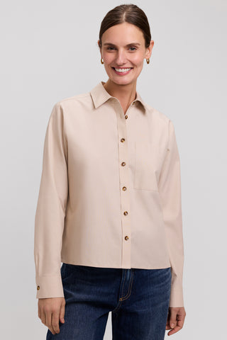 Jodie No Iron Pinpoint Long Sleeve Short Shirt