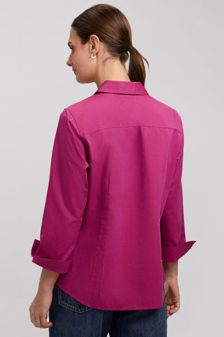 Taylor Petite No Iron Pinpoint 3/4 Sleeve Shirt