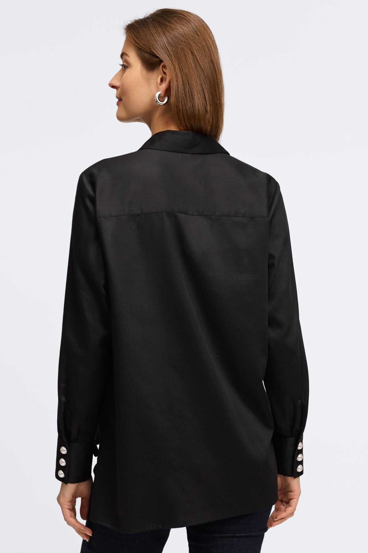 Pearl No Iron Stretch Matte Sateen Long Sleeve Shirt