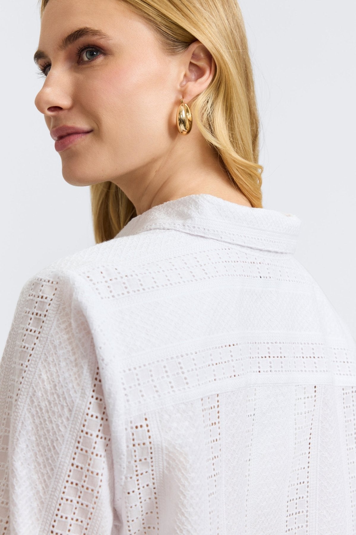 Zoey Cotton Eyelet Long Sleeve Shirt