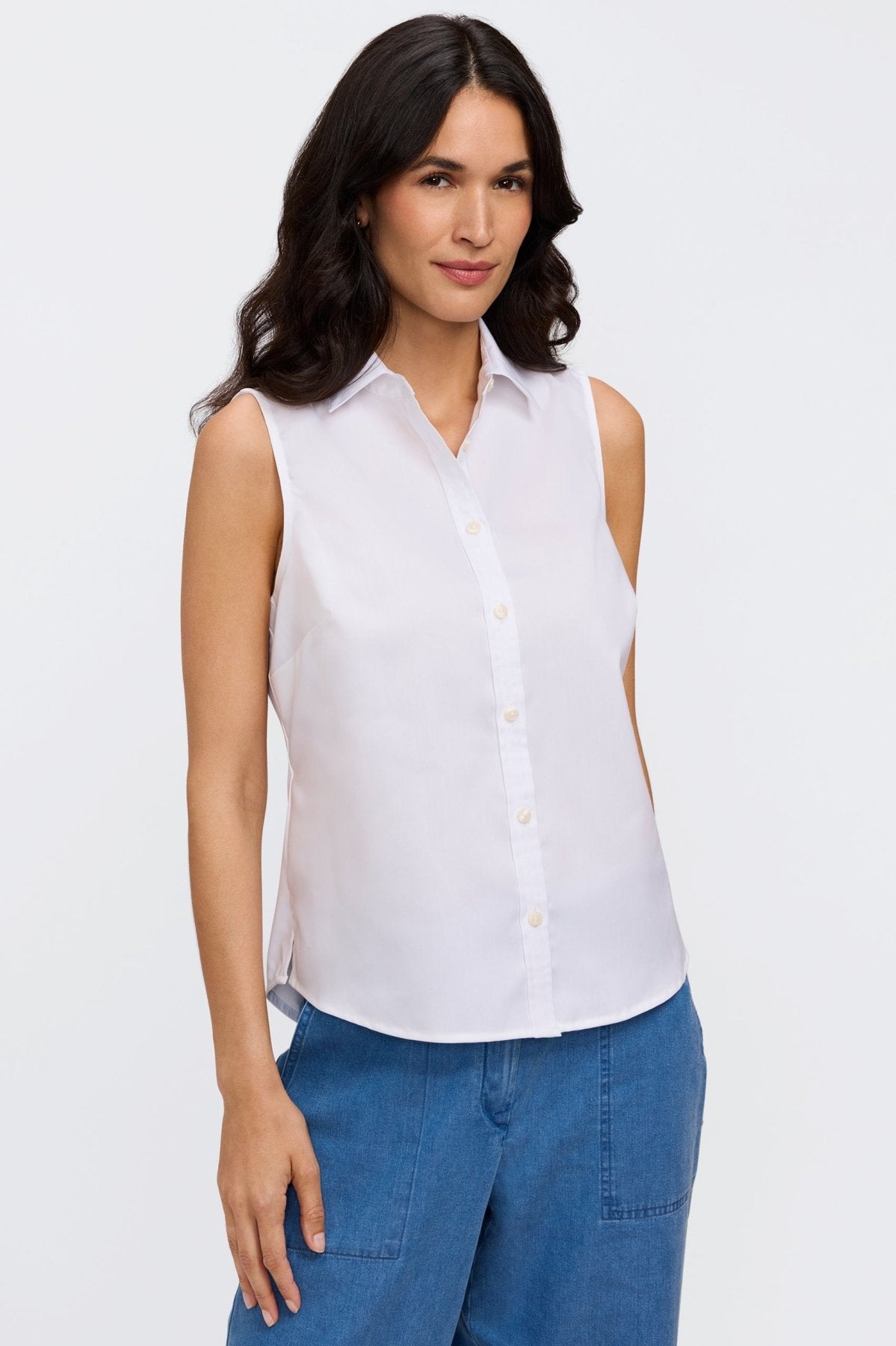 Dina Knit-Woven Sleeveless Layering Tank