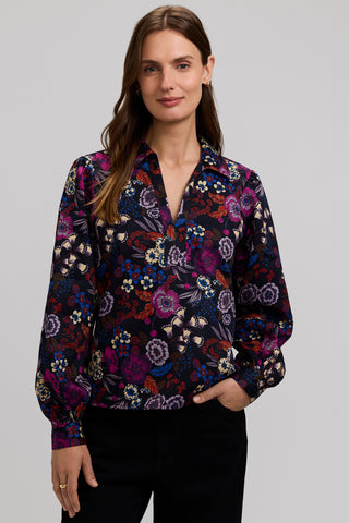 Alix Autumn Floral Long Sleeve Popover Shirt