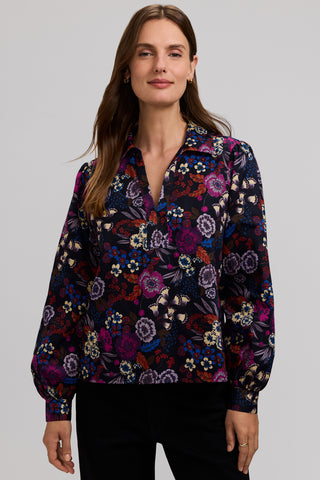 Alix Autumn Floral Long Sleeve Popover Shirt
