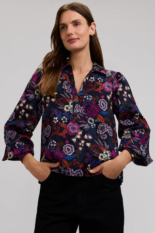 Alix Autumn Floral Long Sleeve Popover Shirt
