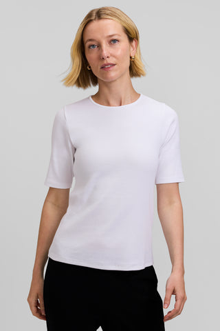 Organic Cotton Stretch Rib Crew Neck Tee