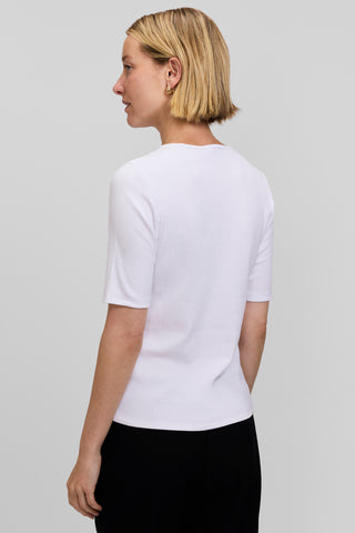 Organic Cotton Stretch Rib Crew Neck Tee