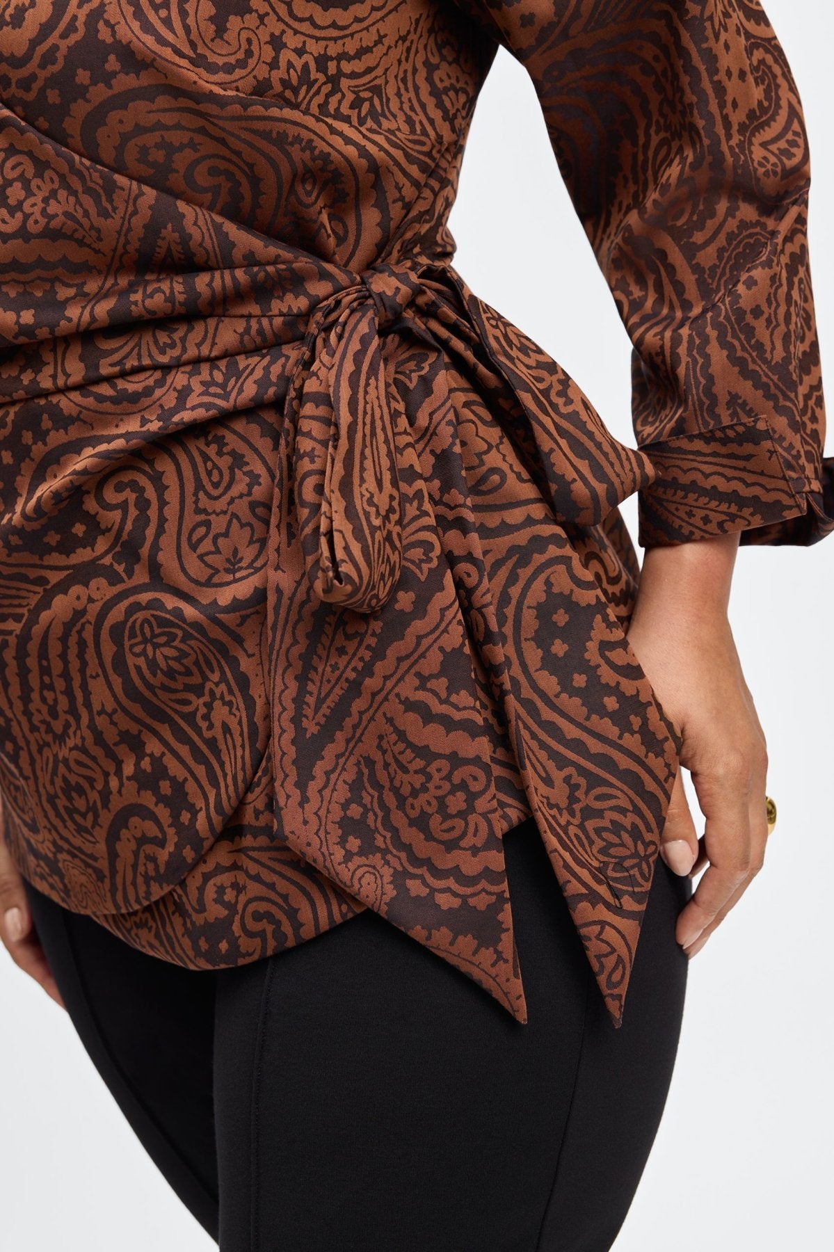 Salina Plus Paisley Jacquard Long Sleeve Shirt