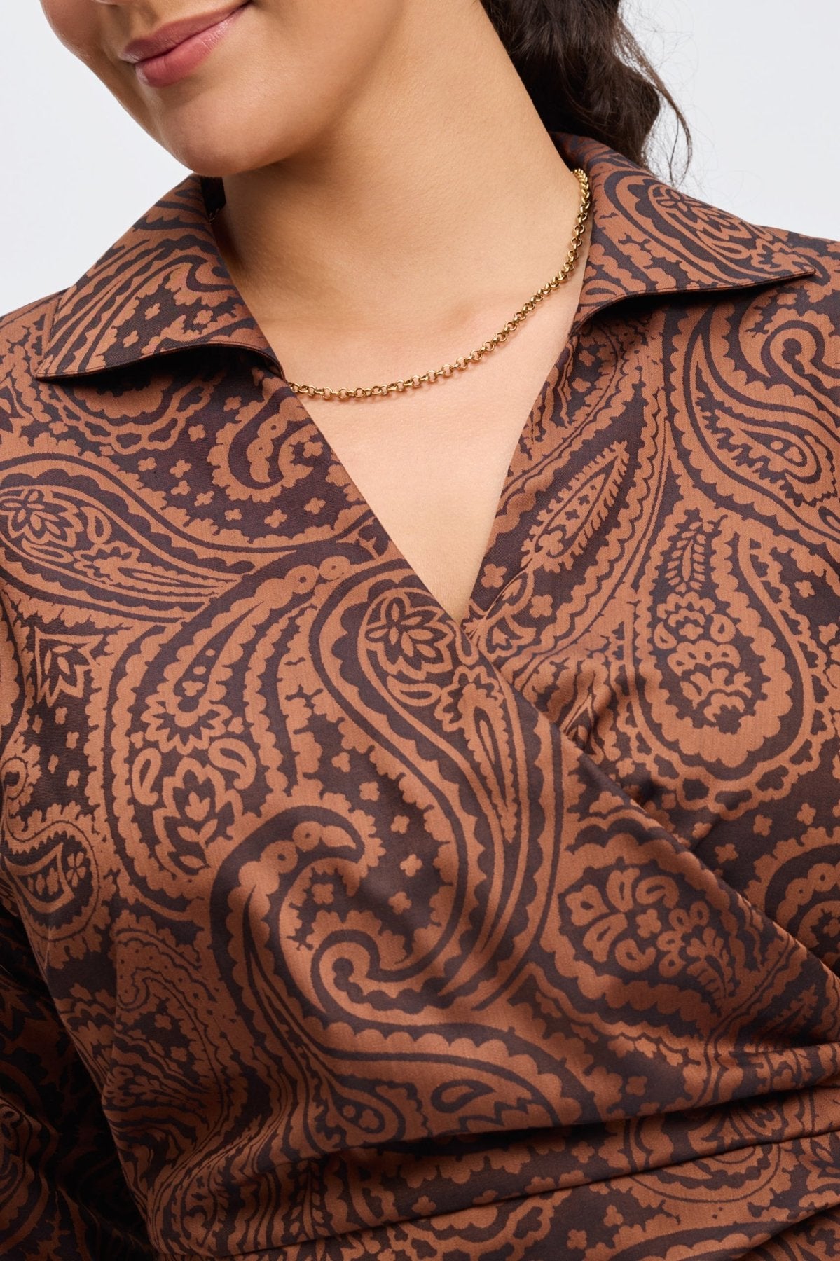 Salina Plus Paisley Jacquard Long Sleeve Shirt