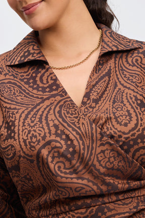 Salina Plus Paisley Jacquard Long Sleeve Shirt