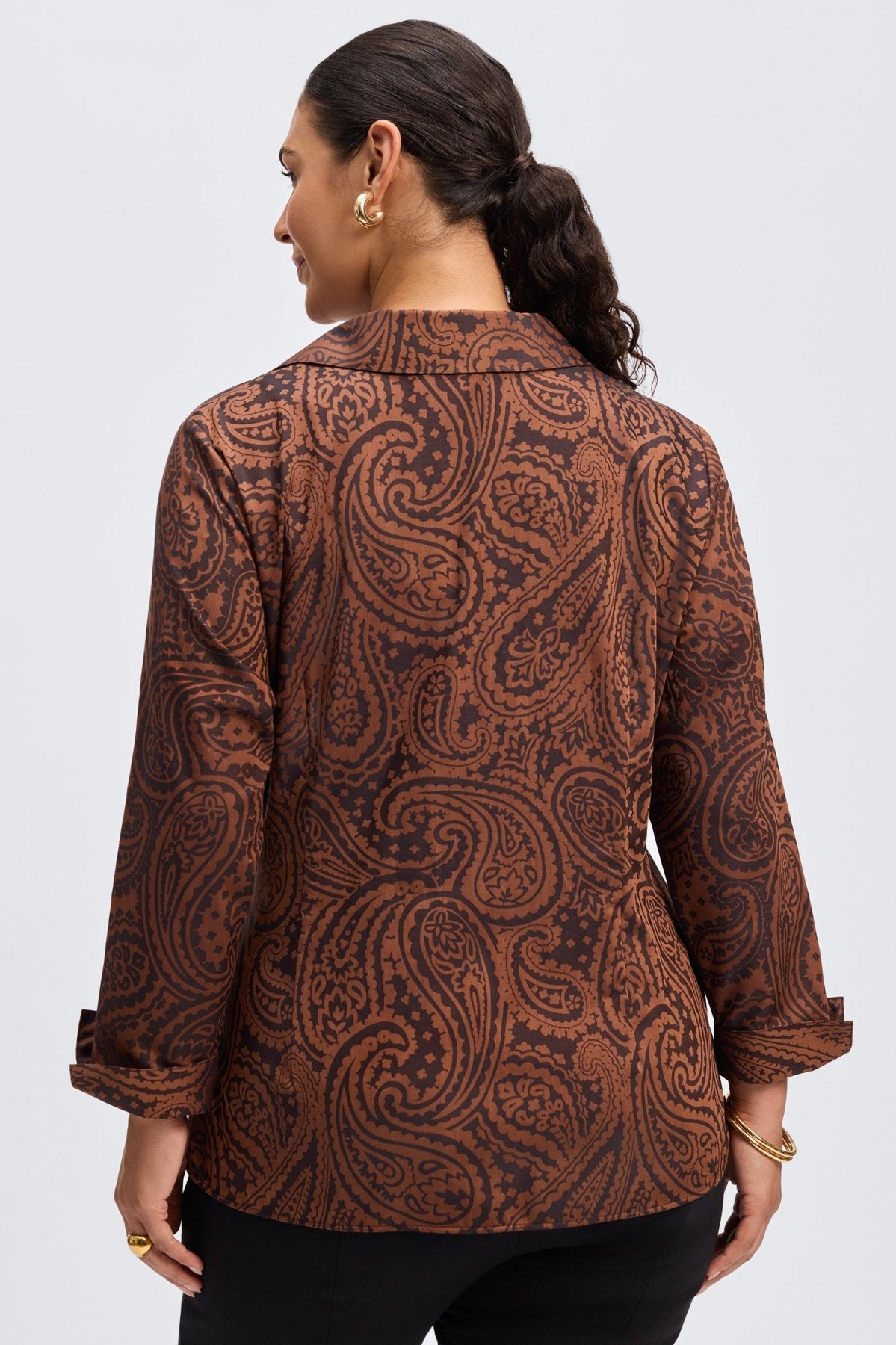 Salina Plus Paisley Jacquard Long Sleeve Shirt