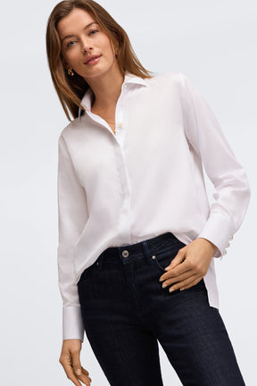 Pearl No Iron Stretch Matte Sateen Long Sleeve Shirt
