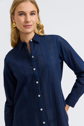 Zoey Cotton Eyelet Long Sleeve Shirt