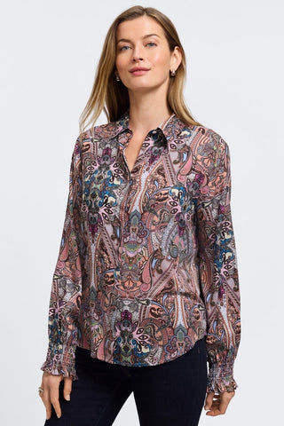 Olivia Scarf Paisley Long Sleeve Shirt