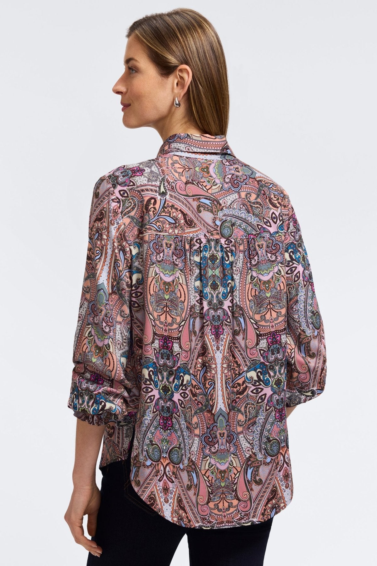 Olivia Scarf Paisley Long Sleeve Shirt