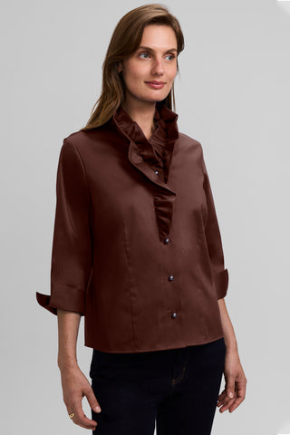 Edith Stretch Matte Sateen 3/4 Sleeve Shirt