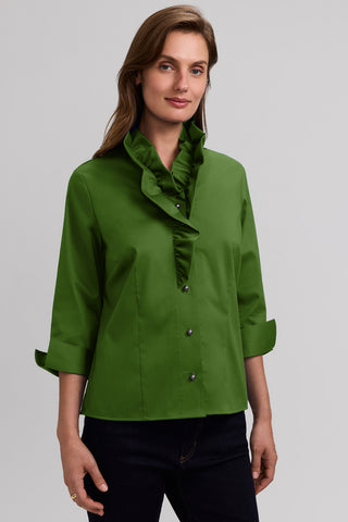 Edith Stretch Matte Sateen 3/4 Sleeve Shirt