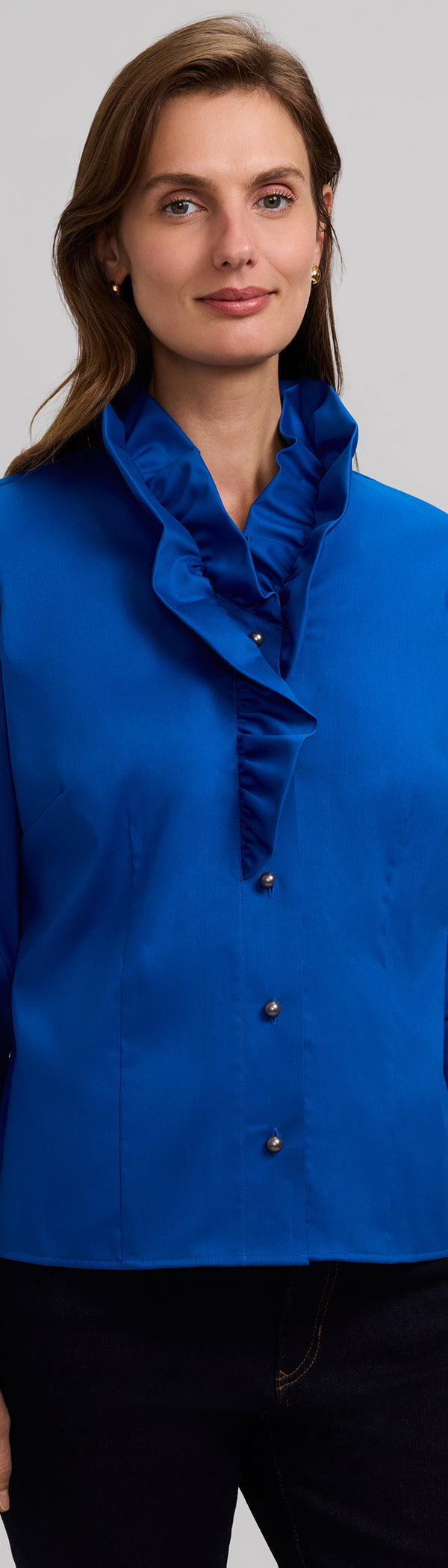 Edith Stretch Matte Sateen 3/4 Sleeve Shirt