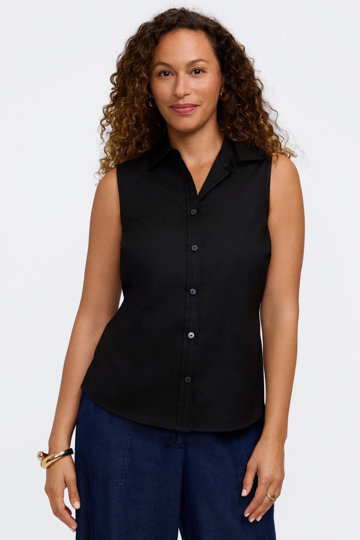 Dina Knit-Woven Sleeveless Layering Tank