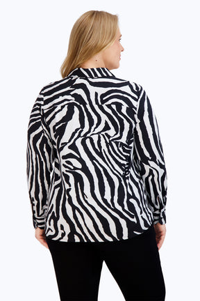 Dianna Plus Zebra Jersey Shirt