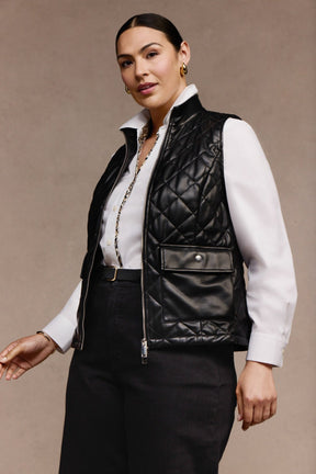Billie Vegan Leather Quilted Vest