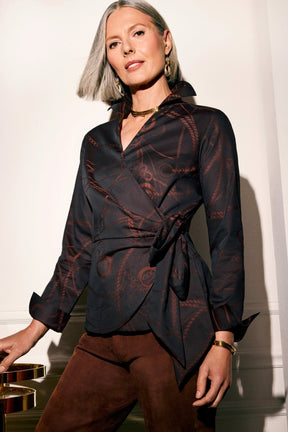 Salina Chain Stripe Jacquard Long Sleeve Shirt