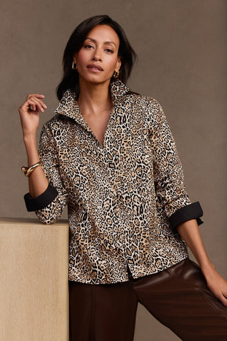 Agnes Playful Animal Long Sleeve Popover Shirt