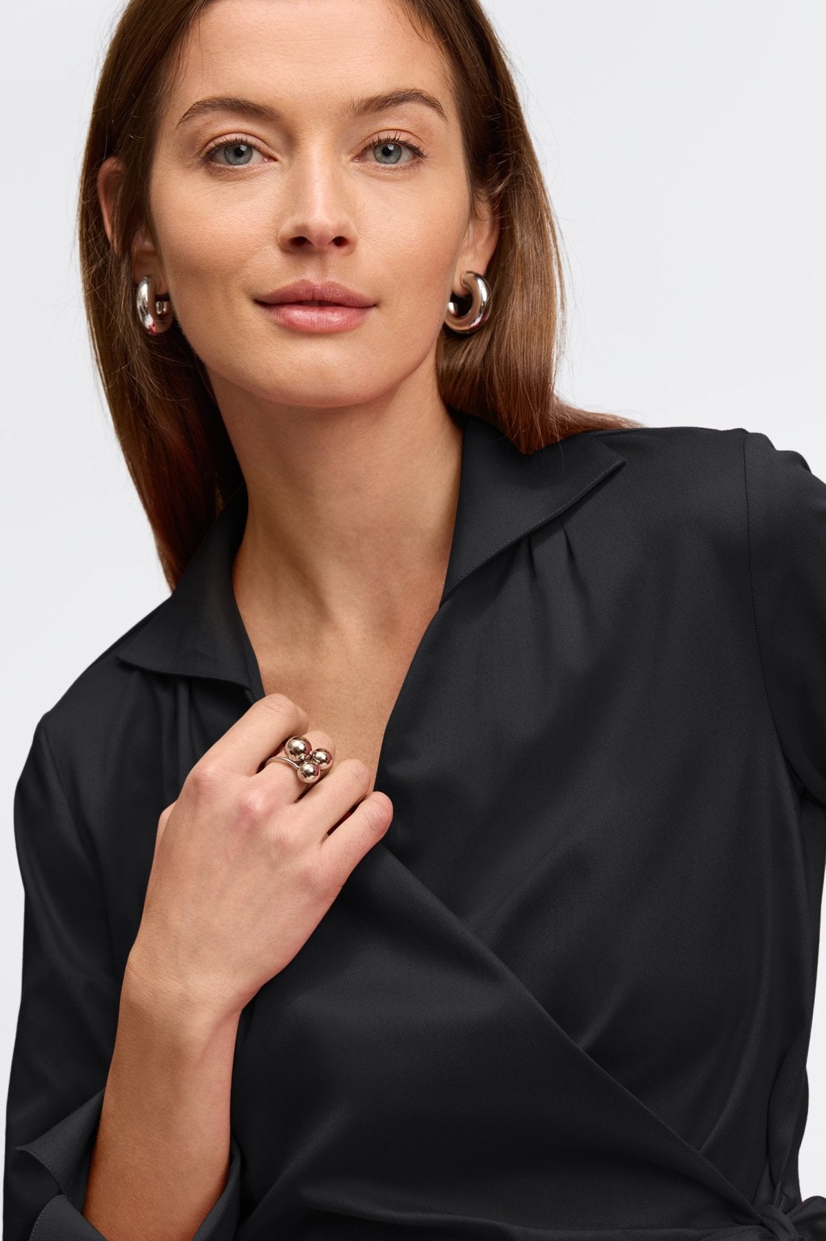 Salina No Iron Stretch Matte Sateen Long Sleeve Shirt