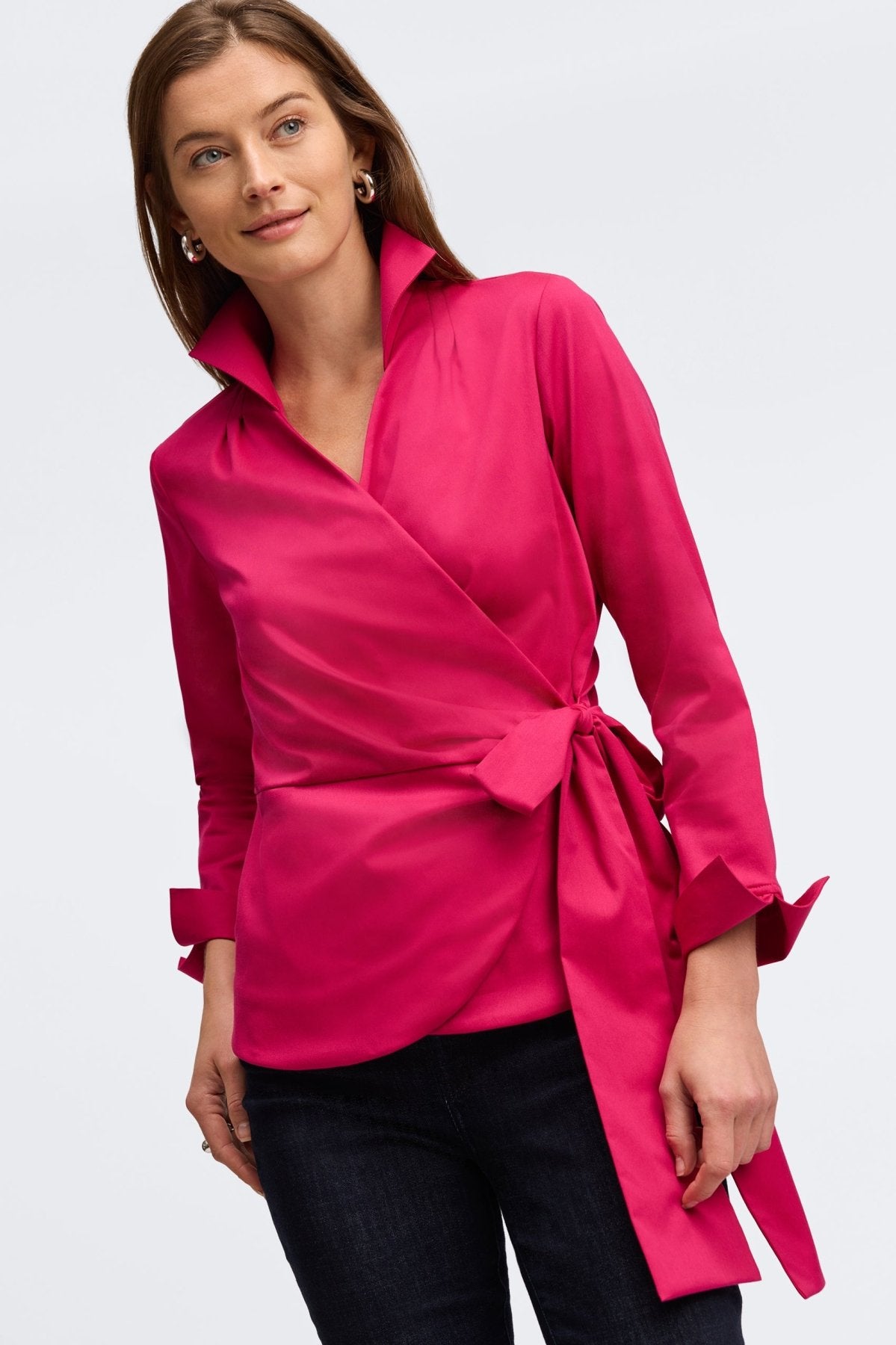 Salina No Iron Stretch Matte Sateen Long Sleeve Shirt