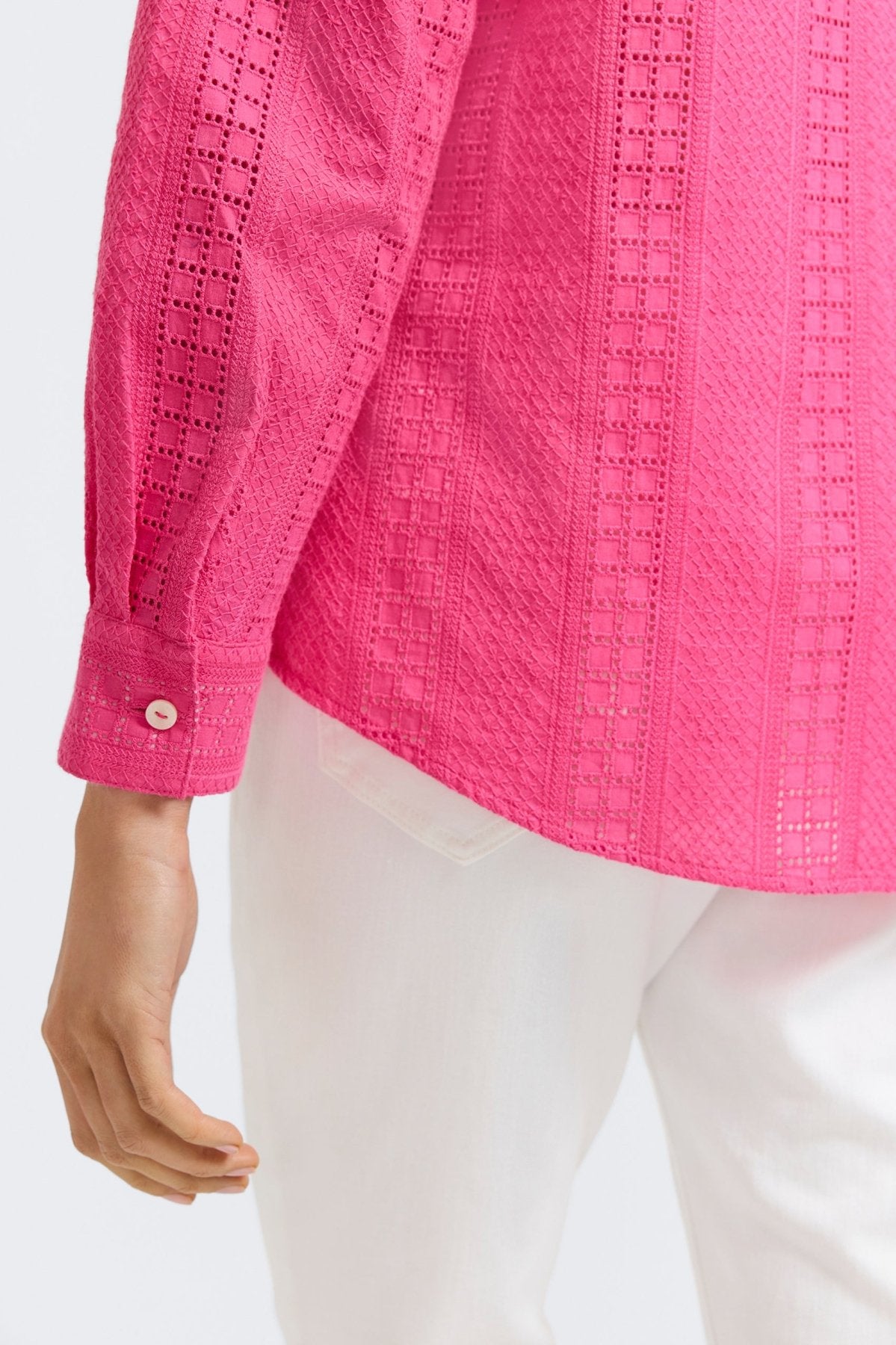 Zoey Cotton Eyelet Long Sleeve Shirt