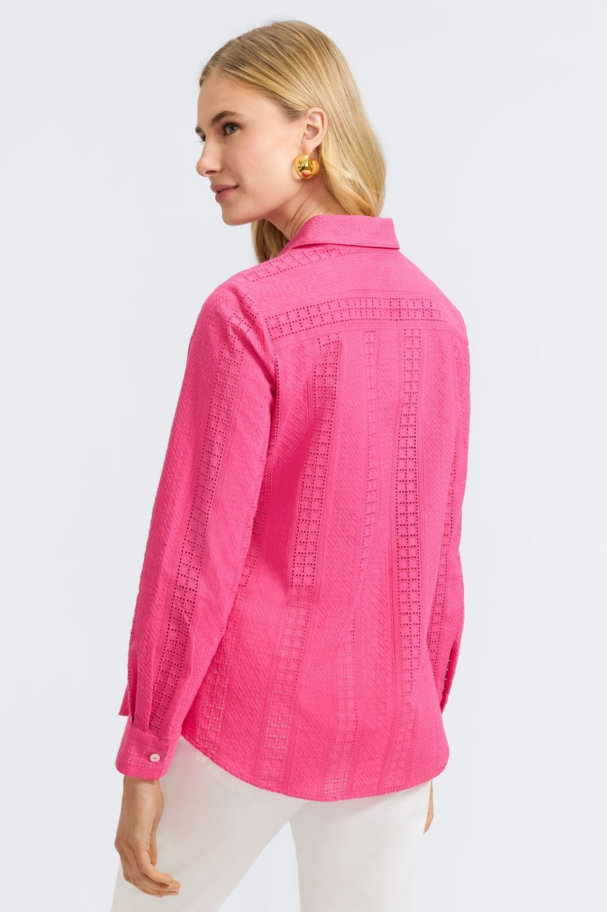 Zoey Cotton Eyelet Long Sleeve Shirt