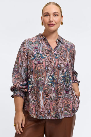 Olivia Plus Scarf Paisley Long Sleeve Shirt