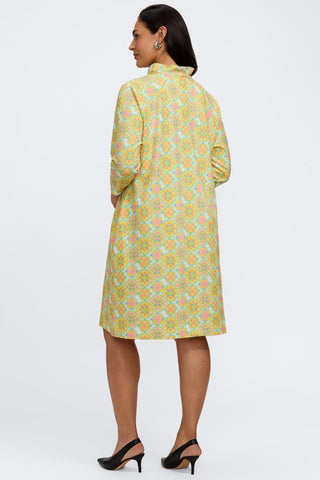 Tammy Plus Sicilian Tile 3/4 Sleeve Dress