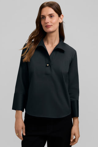 Catalina Stretch Matte Sateen 3/4 Sleeve Popover Shirt