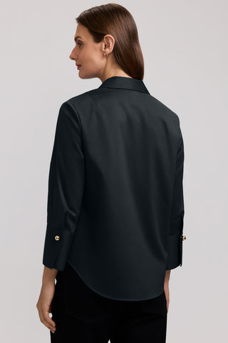 Catalina Stretch Matte Sateen 3/4 Sleeve Popover Shirt