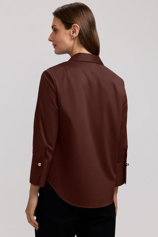 Catalina Stretch Matte Sateen 3/4 Sleeve Popover Shirt